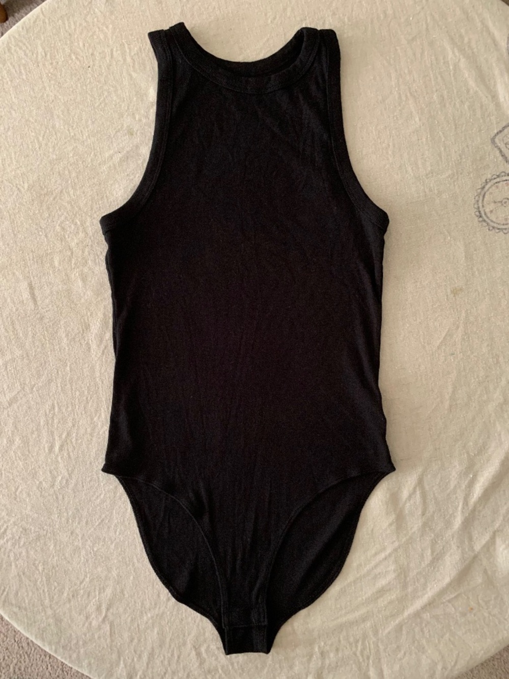 A New Day Black Ribbed High Neck Sleeveless Bodysuit Medium